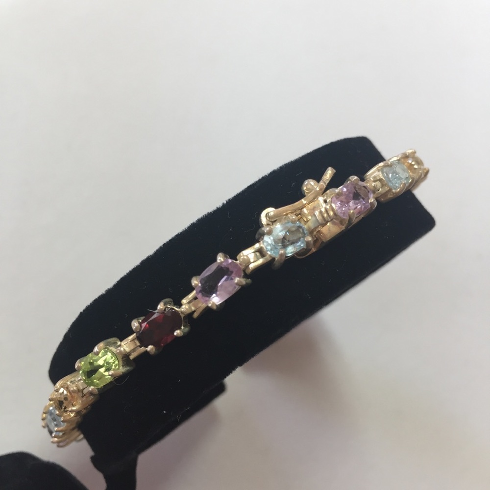 Sterling Silver birthstone tennis bracelet.